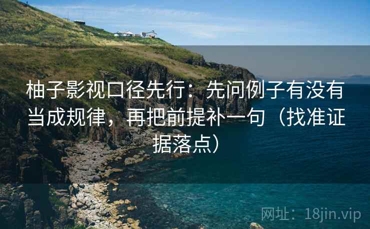 柚子影视口径先行:先问例子有没有当成规律,再把前提补一句(找准证据落点)